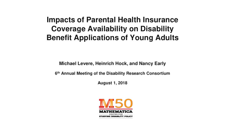 impacts of parental health insurance