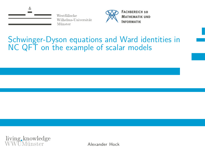 schwinger dyson equations and ward identities in nc qft