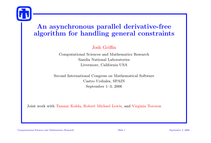 an asynchronous parallel derivative free algorithm for