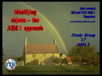 Id  e  n  n  t  tify  in  n  g  g  IS  O  a  a  n  n  d  d  I  IT  U  -  T  A  A  S  N  N  .1  .  R