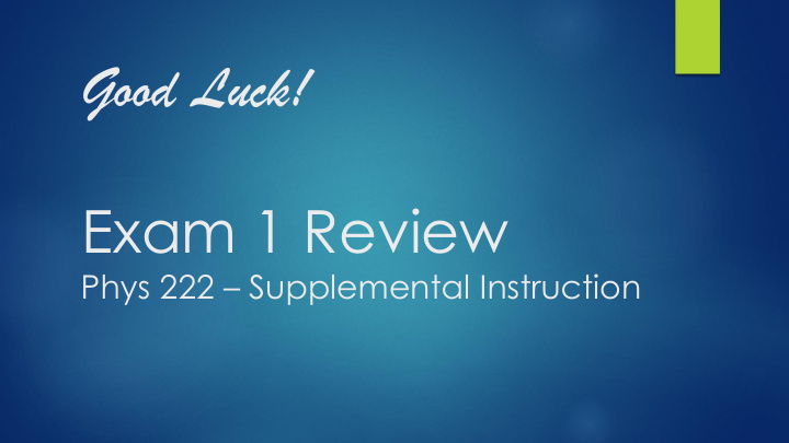 exam 1 review