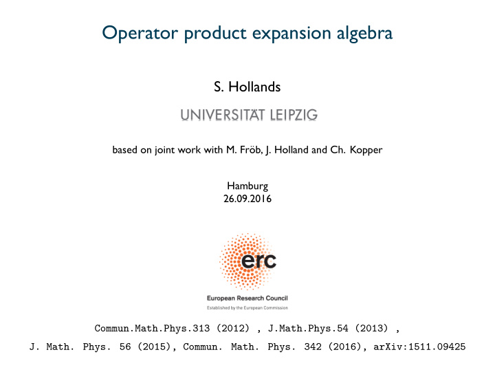 operator product expansion algebra