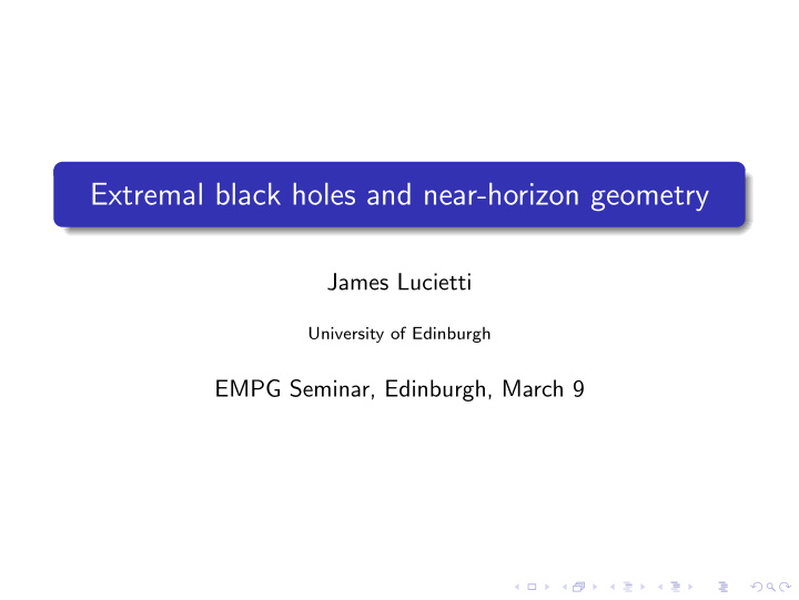 extremal black holes and near horizon geometry