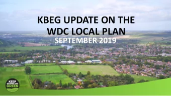 WDC LOCAL PLAN  SEPTEMBER 2019  AGENDA  TIMETABLE  OUR EXPERTS  OUR ACTIVITIES  OUR