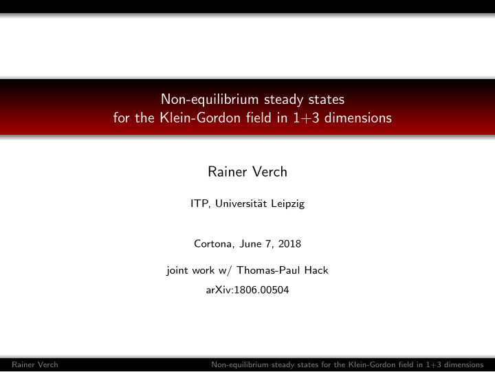 non equilibrium steady states for the klein gordon field