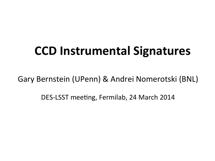 ccd instrumental signatures