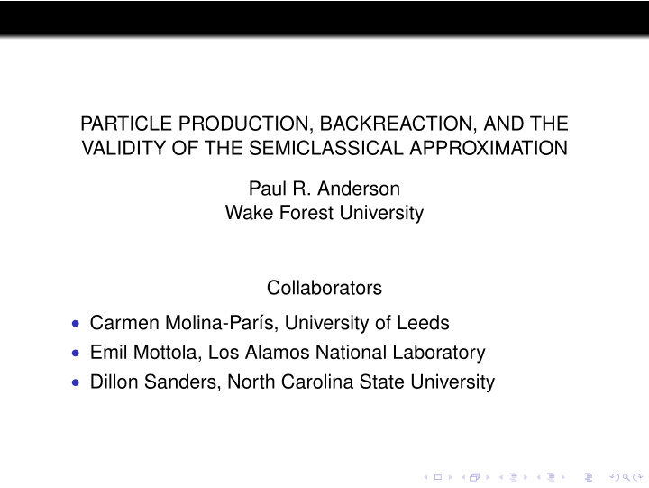 particle production backreaction and the validity of the