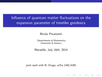 Influence of quantum matter fluctuations on the  expansion parameter of timelike geodesics  Nicola