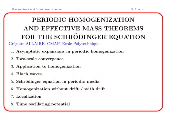 PERIODIC HOMOGENIZATION  AND EFFECTIVE MASS THEOREMS  FOR THE SCHR  ODINGER EQUATION  Gr