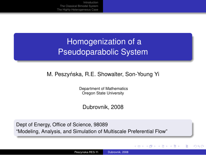 homogenization of a pseudoparabolic system