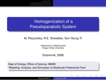 Homogenization of a  Pseudoparabolic System  M. Peszy  nska, R.E. Showalter, Son-Young Yi