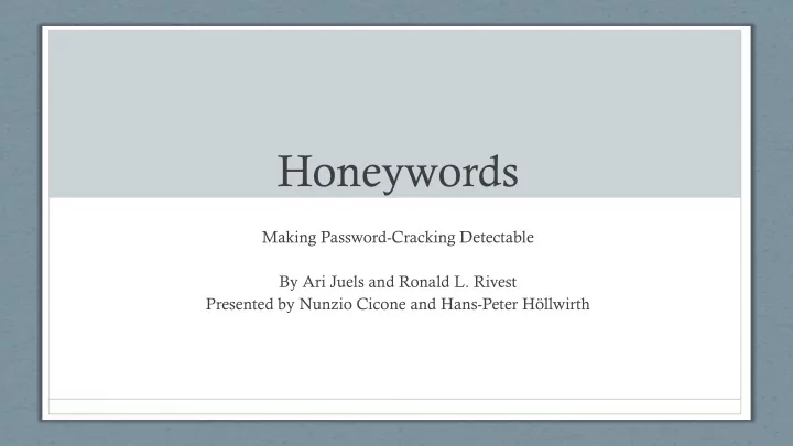 honeywords