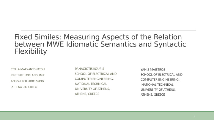 fixed similes measuring aspects of the relation between