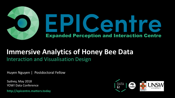 immersive analytics of honey bee data