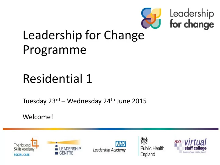 leadership for change
