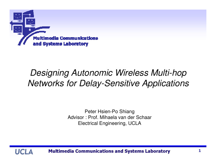 designing autonomic wireless multi hop networks for delay