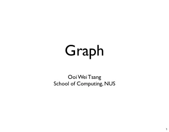 Graph  Ooi Wei Tsang  School of Computing, NUS  1  A graph consists of edges and vertices.  2  v  u