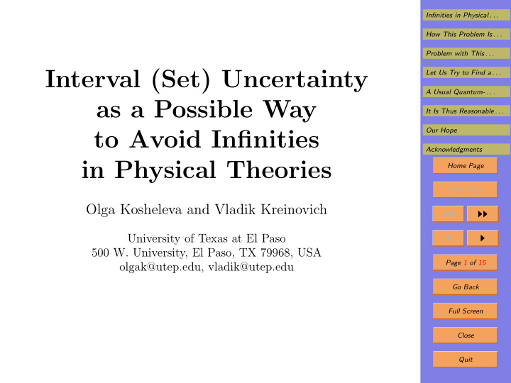 interval set uncertainty