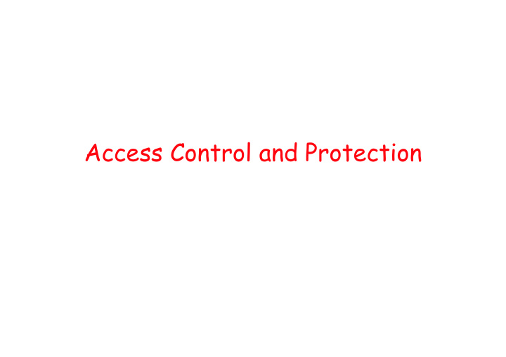 access control and protection overview