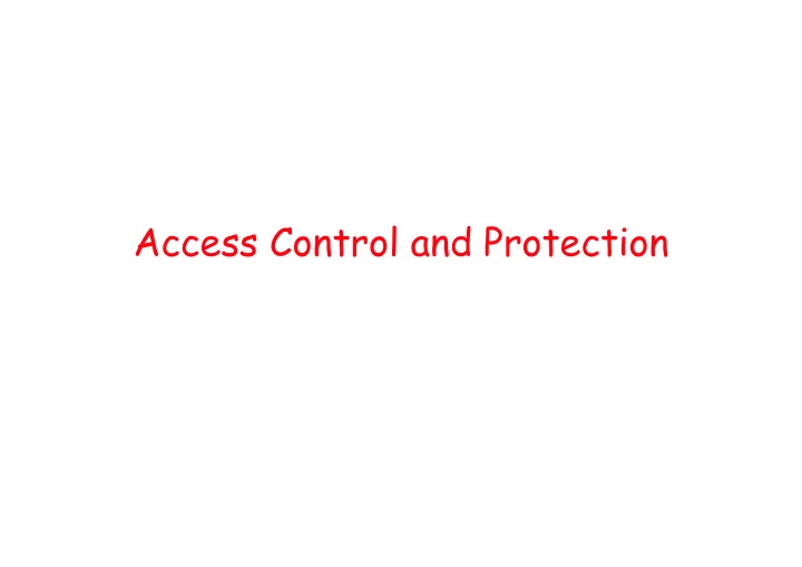 access control and protection overview
