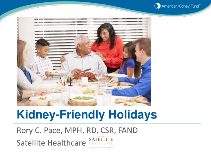 kidney friendly holidays