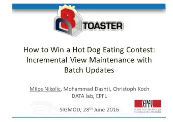 How to Win a Hot Dog Eating Contest:  Incremental View Maintenance with  Batch Updates  Milos
