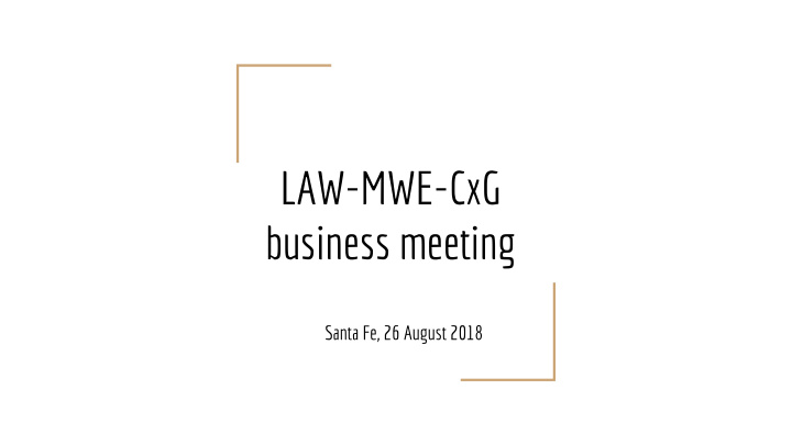 law mwe cxg business meeting