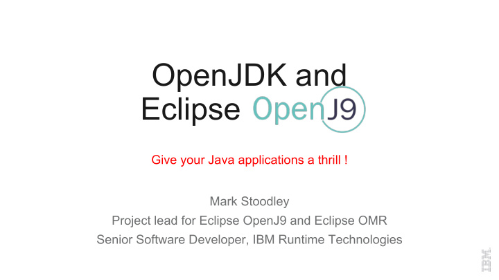 openjdk and eclipse openj9