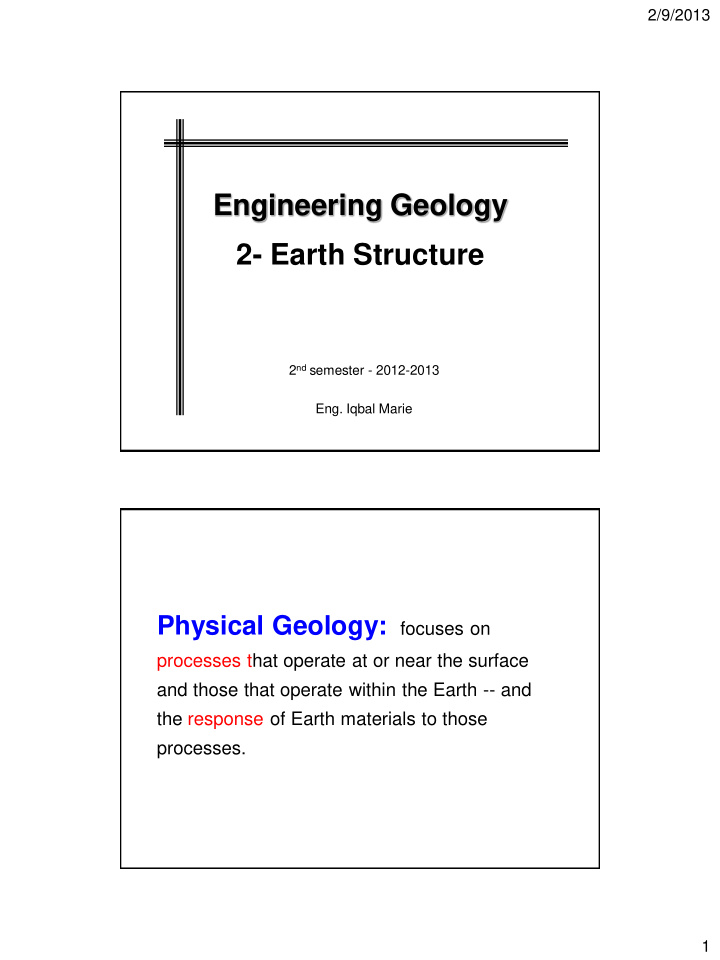 engineering geology 2 earth structure