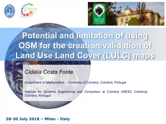 Potential and limitation of using  OSM for the creation/validation of  Land Use Land Cover (LULC)