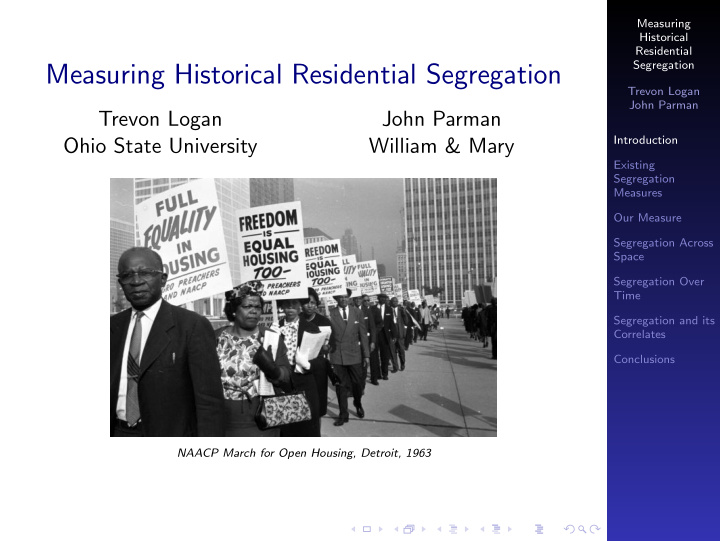 measuring historical residential segregation