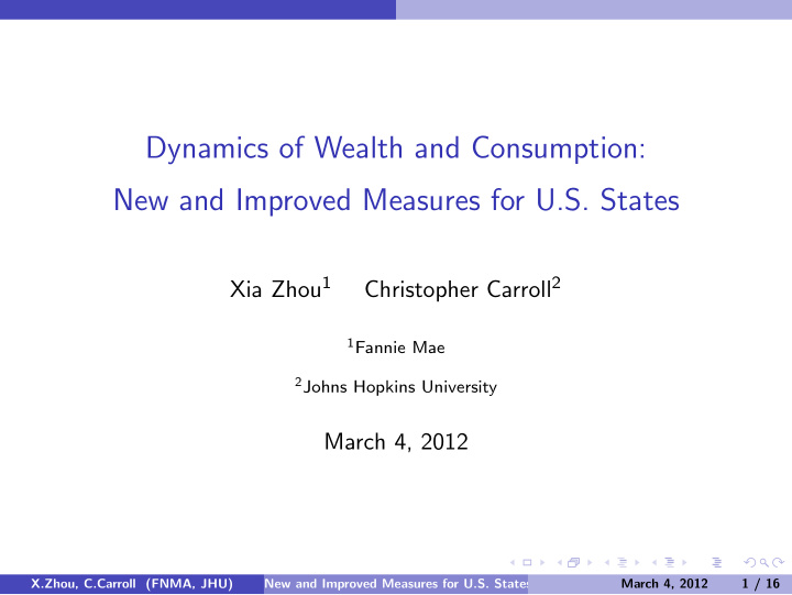 dynamics of wealth and consumption new and improved