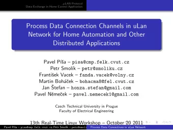 Process Data Connection Channels in uLan  Network for Home Automation and Other  Distributed