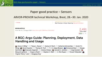 Paper good practice  Sensors  ARVOR-PROVOR technical Workshop, Brest, 28.30. Jan. 2020