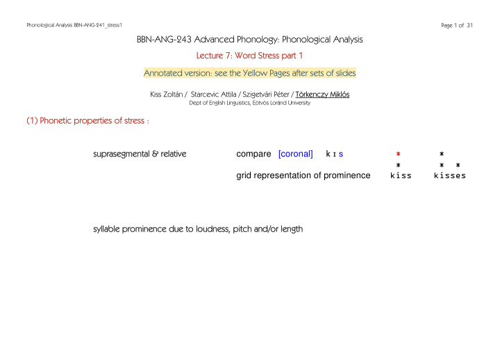 bbn ang 243 advanced phonology phonological analysis