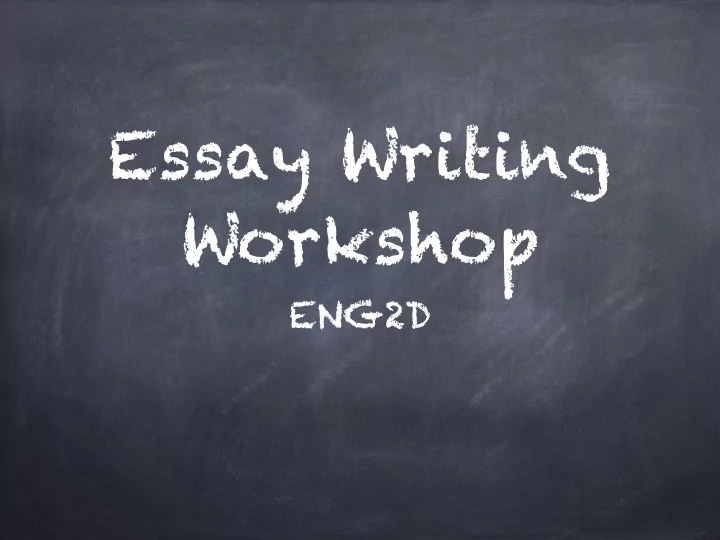 essay writing workshop