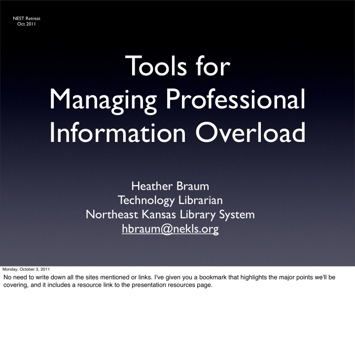 tools for managing professional information overload