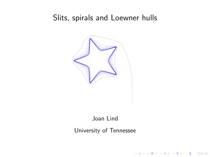 slits spirals and loewner hulls
