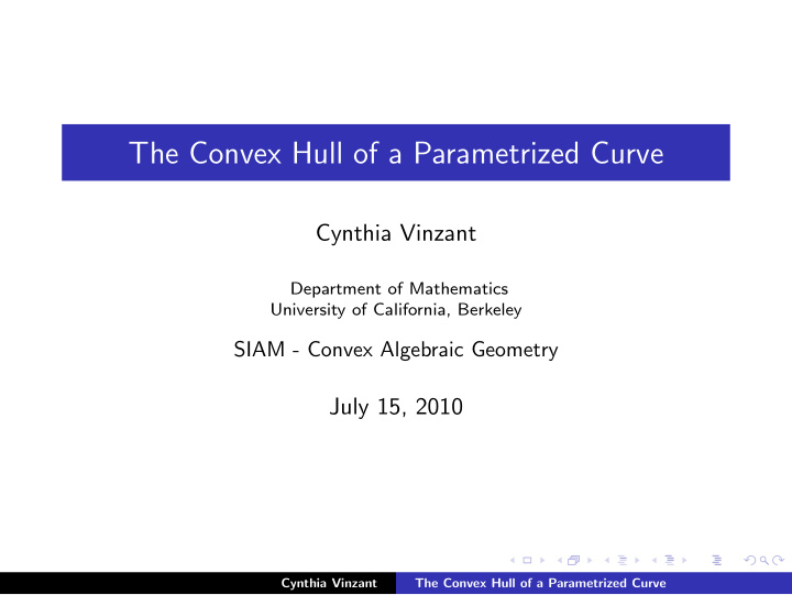 the convex hull of a parametrized curve