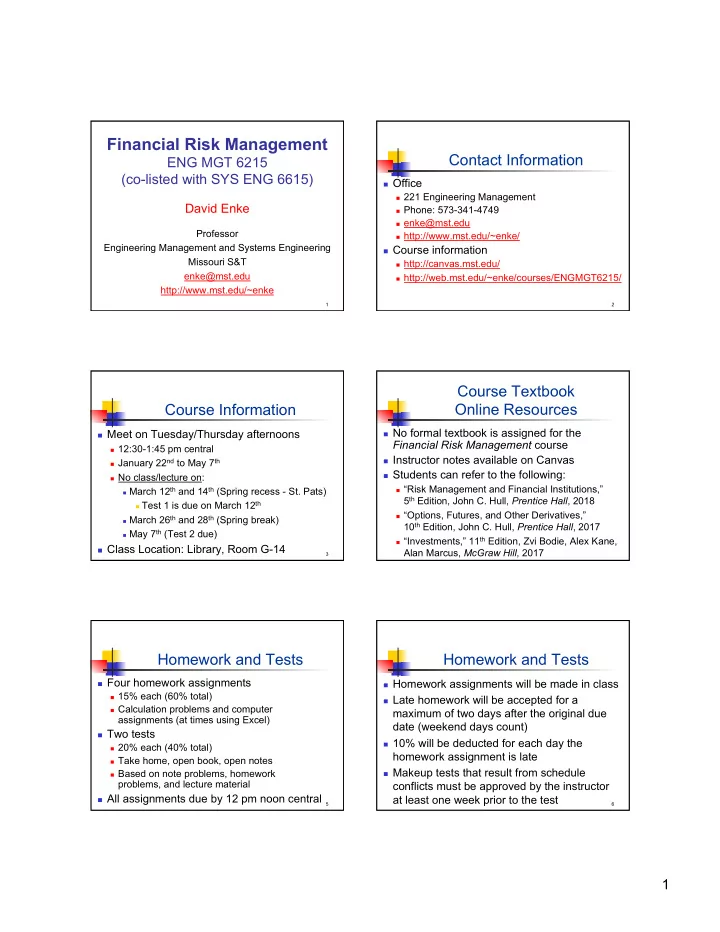 financial risk management