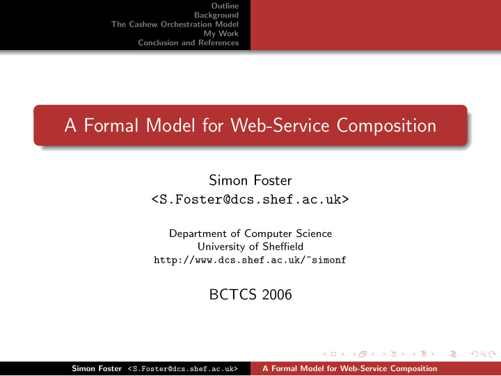 a formal model for web service composition