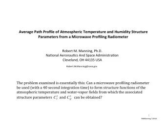 Average  Path  Profile  of  Atmospheric  Temperature  and  Humidity