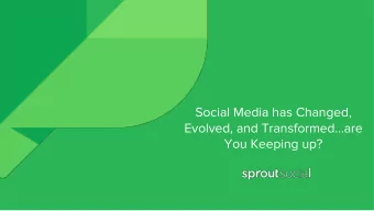 Social Media has Changed,  Evolved, and Transformedare  You Keeping up?  Tara Robertson  Agency