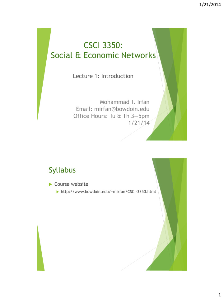 csci 3350 social economic networks