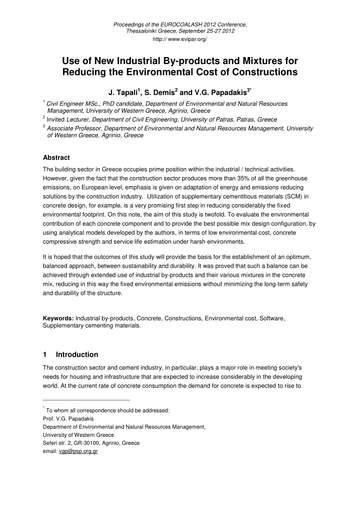 use of new industrial by products and mixtures for