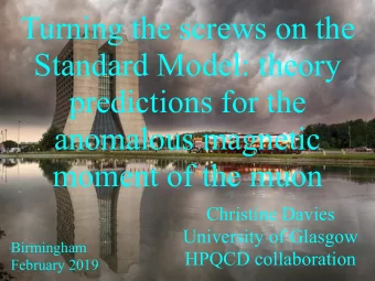 Turning the screws on the  Standard Model: theory  predictions for the  anomalous magnetic  moment