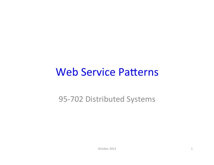 web service pa erns