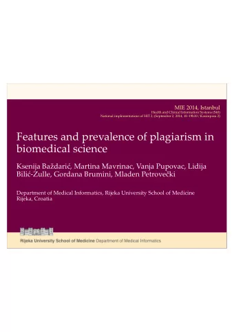 Features(and(prevalence(of(plagiarism(in  biomedical(science