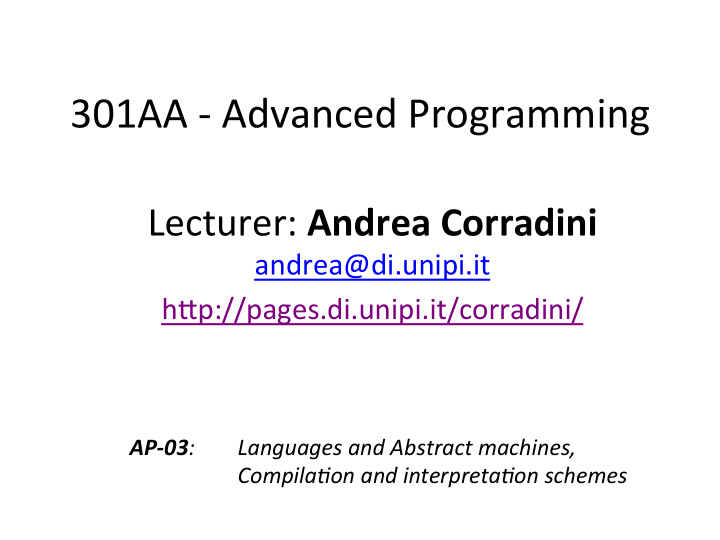 301aa advanced programming