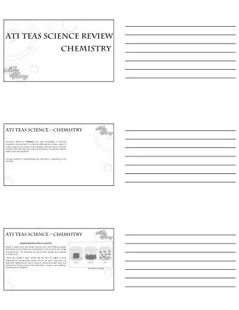 ATI TEAS SCIENCE REVIEW  CHEMISTRY  ATI TEAS SCIENCE  CHEMISTRY Questions related to chemistry